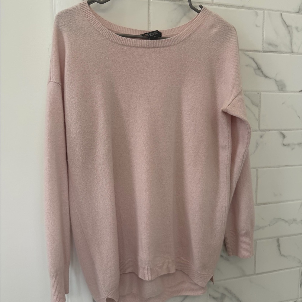 Cashmere Light Pink Scoop Neck Sweater